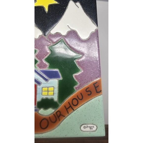 VTG Handmade Irene Otis Ceramic Art Tile Trivet Magic Is In Our House 6x6" 1996 - Picture 4 of 13